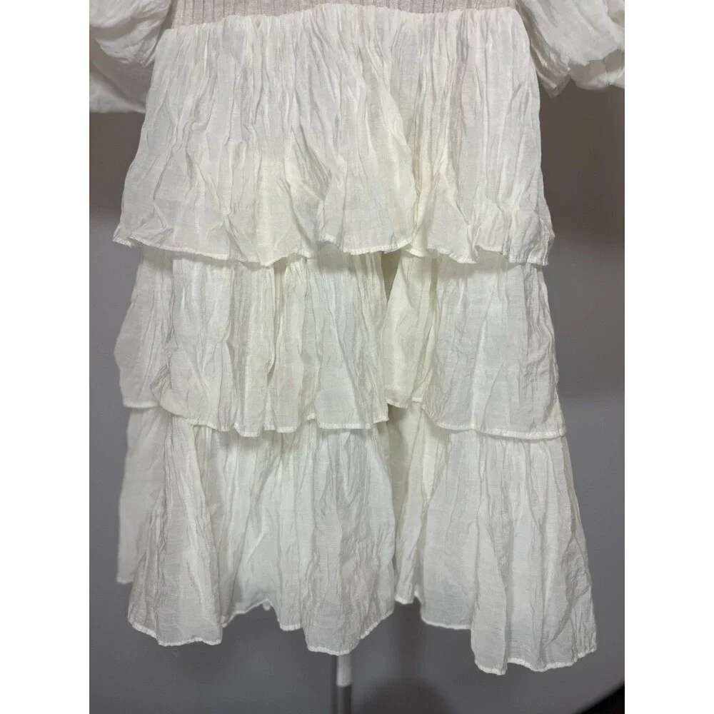 Sofie The Label Cream Babydoll Trapeze Style Tiered Dress- Size Small - Picture 4 of 13